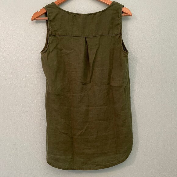 Harve Benard green washable linen tank‎ in green - Picture 2 of 4